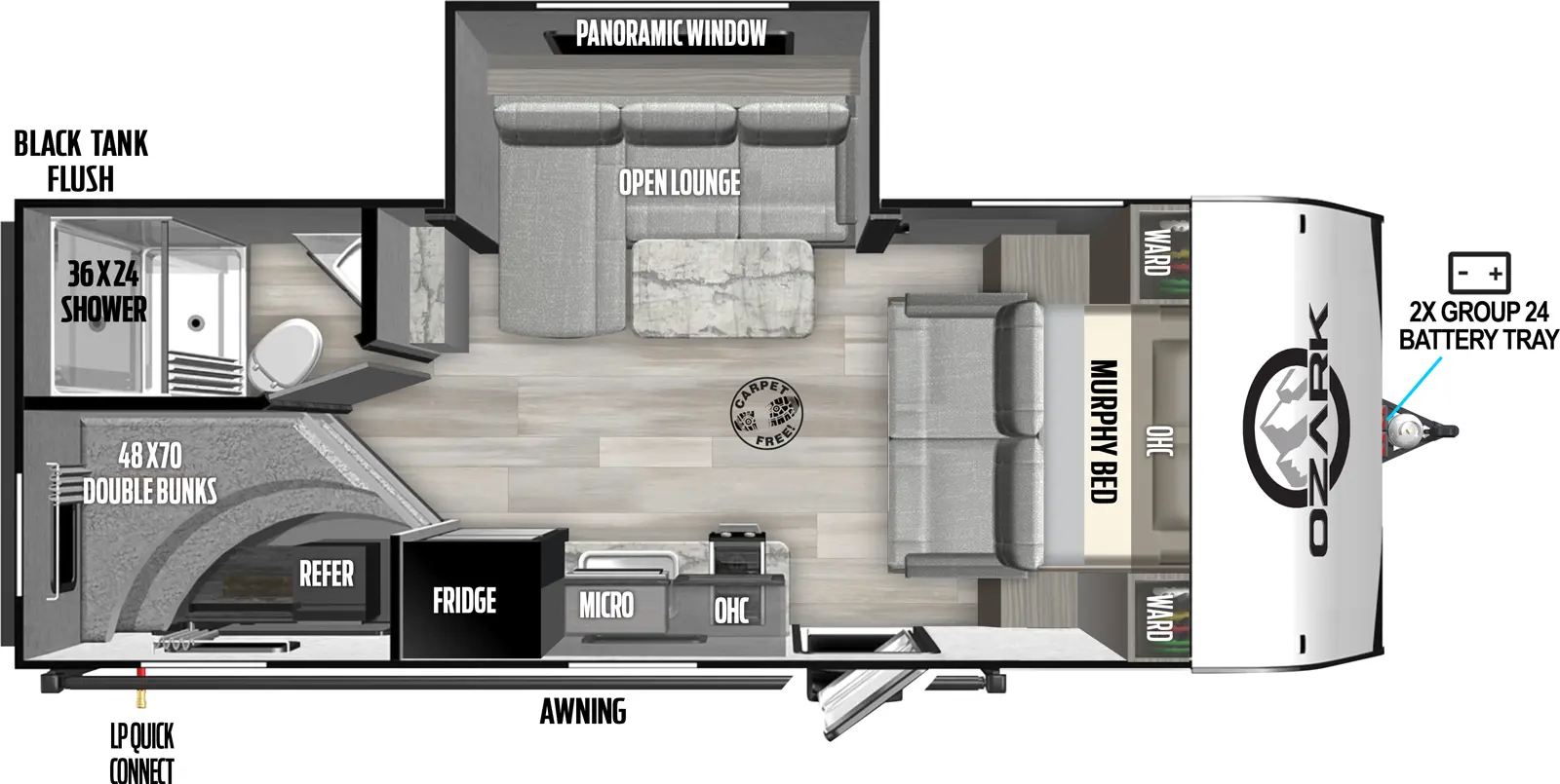 Ozark 1680BSK Floorplan